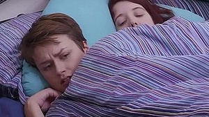 Cute girlfriends fuck in the bedroom