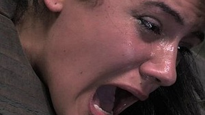 Sleascing Brunette enjoys painful BDSM games against her hot