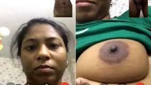 Desi indian girl showing breasts on video call