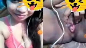 Sexy Girl with Camera Shows Tits and Wet Pussy Video Call