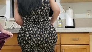 Chunky pain in the neck, stepmom fucks say no to the stepson bound by the kitchen problem, seeing his sturdy cock
