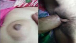 Desi Wife presses her breasts and tight wet pussy hard fucked anally Dewar