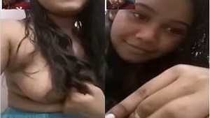 Pretty Shy Girl Bangla Shows Her Boobs On Video Call