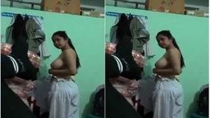 Cute-looking Girl With Her Clothes On After Sex