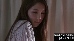 Slowly grounded Asian maid fucks unrelated to her big cheese