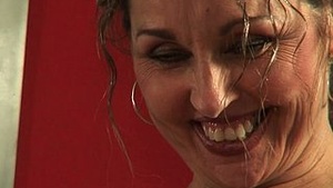 A heavy grandmother plays with expensive pussy in advance