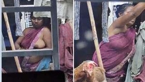 Exclusive Auntie Desi's Boob Gripping by the Neighbor