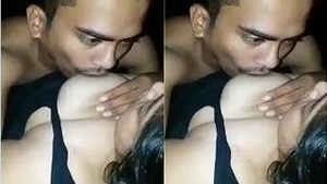 Lover Sucking Gf's Tits