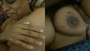 Desi Mature Busty Wife Grabs Husband's Tits and Pussy
