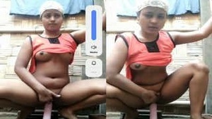 Horny Desi Indian Girl With Dildo