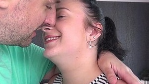 French chubby mom beautifully hugging