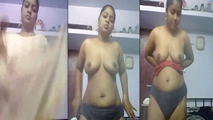 South Indian girl for money striptease video
