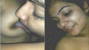 Sexy Desi GF Sucking Lover's Tits