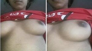 Exclusive pretty girl solo showing tits and hairy teenage pussy