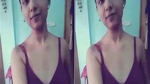 Super cute Indian girl Desi Shows her tits