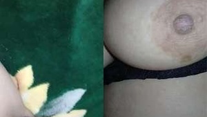 Newlywed Wife Grips Husband's Breasts and Pussy