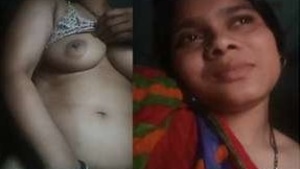 Bhabhi Shows Her Tits and Pussy While Talking On The Phone