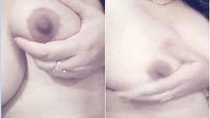 Exclusive Sexy Indian Girl Desi Plays with Her Big Boobs