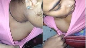 Desi Girl's Breasts Pressing on Lover