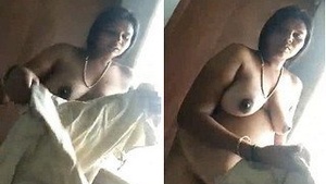 Exclusive Indian Wife Dressed in Clothes After Bath