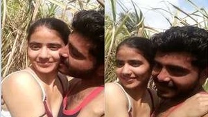 Pretty Desi Indian Girl Sucking Lover's Breasts