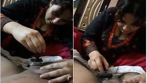 Exclusive Indian Wife Shaves Husband's Dick
