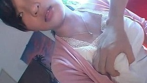 Cute Asian relative for a breast full of milk