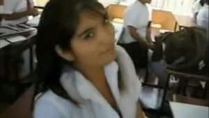 Boyfriend and girlfriend have hot sex in college classroom