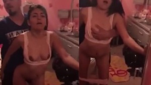 Couple caught fucking hard in standing position