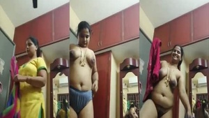 Indian housewife teases her husbands friend in this steamy video