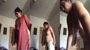 Auntie in her 80s strips down and shows off her selfies on camera