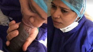 Desi nurse gives a sensual blowjob to her patient