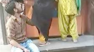 Eher bhabi enjoys outdoor fun with her young lover in the store