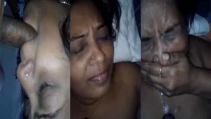 Indian wife experiences her first facial cumshot in this video