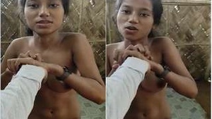 Exclusive record of a girls breast and vagina being played with by her lover