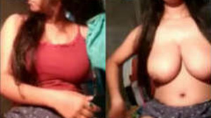 Desi Girls Sensual Display of Her Large Breasts