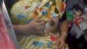 Aunt in the store showing her big tits for the owner of the store