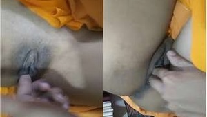 Desis Exclusive Wife Plays with Her Fingers and Licks Her Pussy
