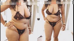 Sexy Bikini Catwalk with a Big Chubby Desi Bhabi