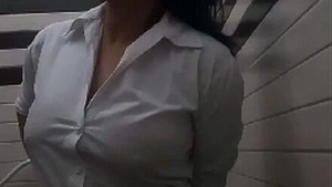 Making video for lover in college dress