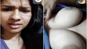Desi Girl Shows Off Her Big Boobs to Lover on Video Call