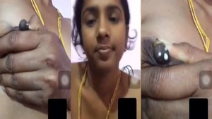 MMS selfies of a hot and horny Tamil wife milking herself