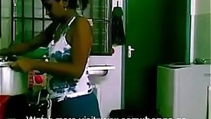 Hot scene in the kitchen: love making between an Asian couple.