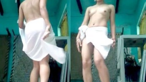 Sexy young girl dancing naked for BF