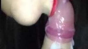 Red-haired Desi housewife sucks on a hard cock and gets covered in cum