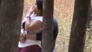 College Lovers Daring Blowjob in the Park