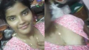 Cute Indian Girl Teases Her Lover with Her Big Boobs