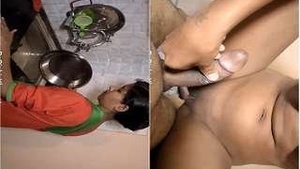 Exclusive Maid rids landlord of his cock with her mouth