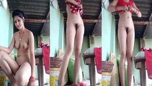 MMS video of Dehati Bhabhas sensual striptease