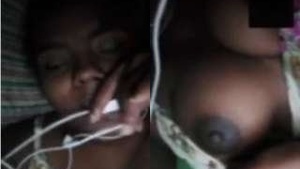 Exclusive Video Call with a Tamil Bhabhi Showing Her Husbands Boobs and Pussy